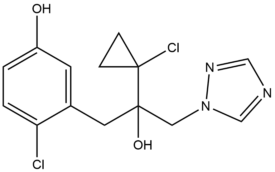 1H-1,2,4-Triazole-1-ethanol, α-(1-chlorocyclopropyl)-α-[(2-chloro-5-hydroxyphenyl)methyl]- Structure