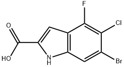 6-bromo-5-chloro-4-fluoro-1H-indole-2-carboxylic acid Structure