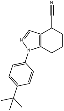 1-(4-tert-butylphenyl)-4,5,6,7-tetrahydro-1H-indazole-4-carbonitrile Structure