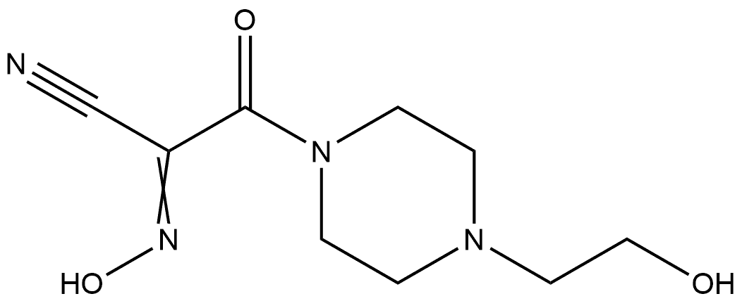 (Z)-2-[4-(2-hydroxyethyl)piperazin-1-yl]-2-oxoethanecarbonimidoyl cyanide Structure