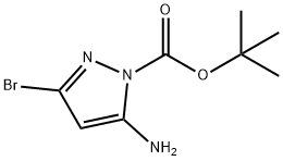 1H-Pyrazole-1-carboxylic acid, 5-amino-3-bromo-, 1,1-dimethylethyl ester Structure
