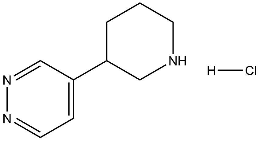 Pyridazine, 4-(3-piperidinyl)-, hydrochloride (1:1) Structure