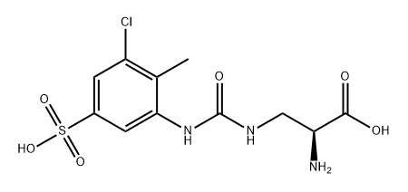 Alanine, 3-[[[(3-chloro-2-methyl-5-sulfophenyl)amino]carbonyl]amino]- Structure