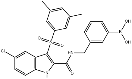 Boronic acid, B-[3-[[[[5-chloro-3-[(3,5-dimethylphenyl)sulfonyl]-1H-indol-2-yl]carbonyl]amino]methyl]phenyl]- Structure