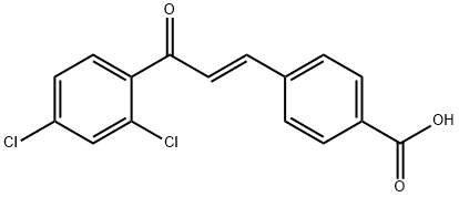 (E)-4-(3-(2,4-Dichlorophenyl)-3-oxoprop-1-en-1-yl)benzoic acid Structure