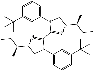 2,2'-Bi-1H-imidazole, 1,1'-bis[3-(1,1-dimethylethyl)phenyl]-4,4',5,5'-tetrahydro-4,4'-bis[(1S)-1-methylpropyl]-, (4S,4'S)- Structure