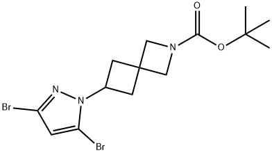 4-((3,5-bibromo-1H-pyrazol-1-yl)-2-AZAspiro[3,3]heptane-2-carboxylic acid Structure