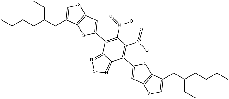 2,1,3-Benzothiadiazole, 4,7-bis[6-(2-ethylhexyl)thieno[3,2-b]thien-2-yl]-5,6-dinitro- Structure