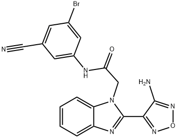 1H-Benzimidazole-1-acetamide, 2-(4-amino-1,2,5-oxadiazol-3-yl)-N-(3-bromo-5-cyanophenyl)- Structure