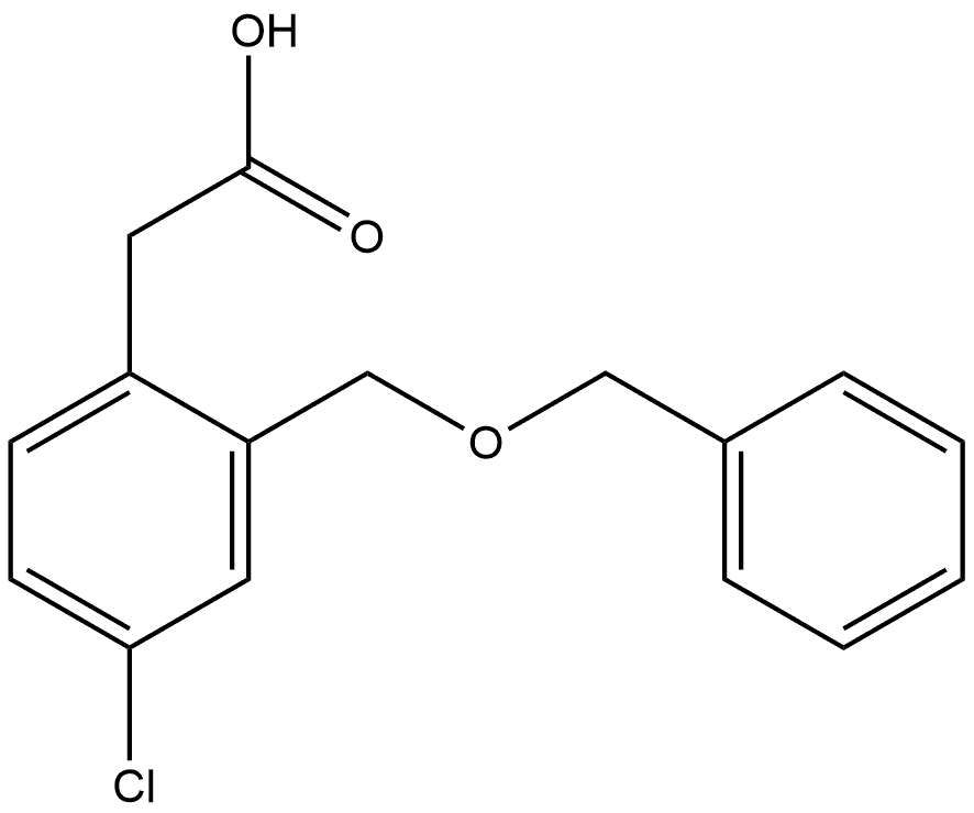 2-(2-((Benzyloxy)methyl)-4-chlorophenyl)acetic acid 구조식 이미지