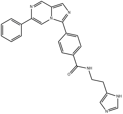 N-(2-(1H-imidazol-5-yl)ethyl)-4-(6-phenylimidazo[1,5-a]pyrazin-3-yl)benzamide Structure