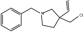 3-Pyrrolidinecarboxaldehyde, 3-(chloromethyl)-1-(phenylmethyl)- Structure