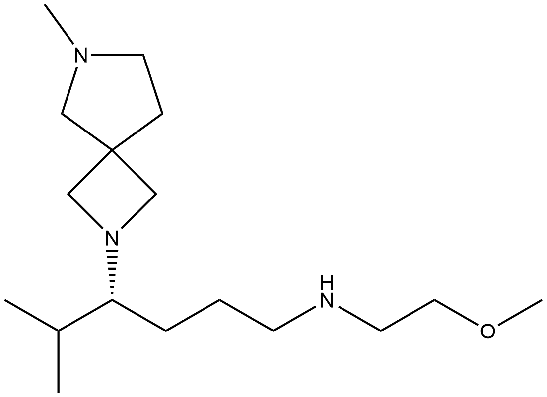 2,6-Diazaspiro[3.4]octane-2-butanamine, N-(2-methoxyethyl)-N-methyl-δ-(1-methylethyl)-, (δR)- 구조식 이미지