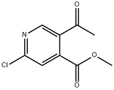 4-Pyridinecarboxylic acid, 5-acetyl-2-chloro-, methyl ester Structure