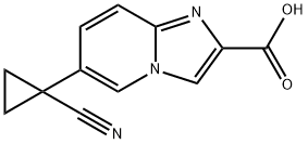 Imidazo[1,2-a]pyridine-2-carboxylic acid, 6-(1-cyanocyclopropyl)- Structure
