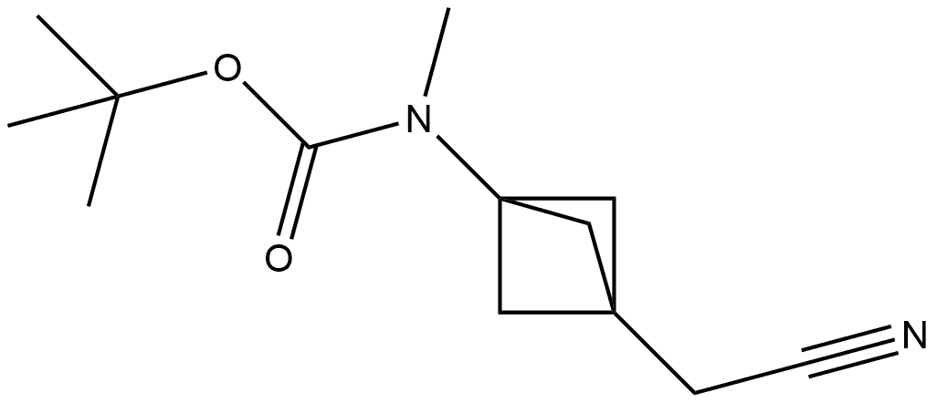 tert-butyl (3-(cyanomethyl)bicyclo[1.1.1]pentan-1-yl)(methyl)carbamate Structure