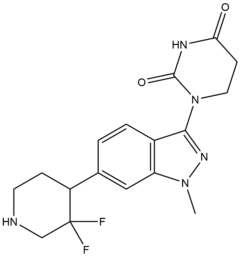 1-[6-(3,3-Difluoro-4-piperidinyl)-1-methyl-1H-indazol-3-yl]dihydro-2,4(1H,3H)-pyrimidinedione Structure