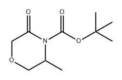 4-Morpholinecarboxylic acid, 3-methyl-5-oxo-, 1,1-dimethylethyl ester 구조식 이미지