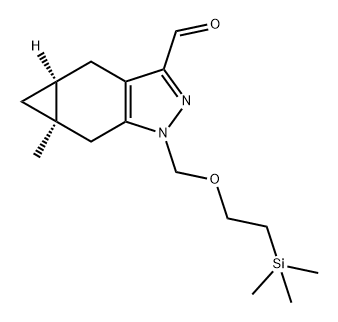 Cycloprop[f]indazole-3-carboxaldehyde, 1,4,4a,5,5a,6-hexahydro-5a-methyl-1-[[2-(trimethylsilyl)ethoxy]methyl]-, (4aS,5aR)- Structure