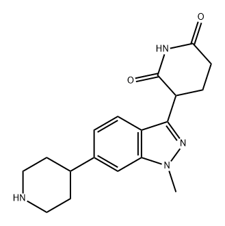 2,6-Piperidinedione, 3-[1-methyl-6-(4-piperidinyl)-1H-indazol-3-yl]- Structure