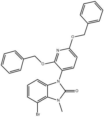 2H-Benzimidazol-2-one, 1-[2,6-bis(phenylmethoxy)-3-pyridinyl]-4-bromo-1,3-dihydro-3-methyl- Structure