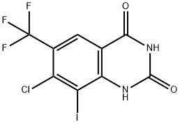 2,4(1H,3H)-Quinazolinedione, 7-chloro-8-iodo-6-(trifluoromethyl)- 구조식 이미지