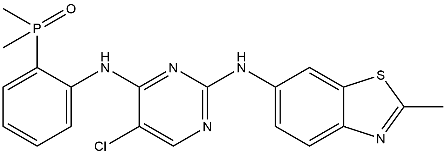 5-Chloro-N4-[2-(dimethylphosphinyl)phenyl]-N2-(2-methyl-6-benzothiazolyl)-2,4-pyrimidinediamine Structure