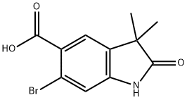 1H-Indole-5-carboxylic acid, 6-bromo-2,3-dihydro-3,3-dimethyl-2-oxo- Structure