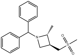 Azetidine, 1-(diphenylmethyl)-2-methyl-3-[(methylsulfonyl)methyl]-, (2R,3S)- Structure