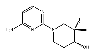 4-Piperidinol, 1-(4-amino-2-pyrimidinyl)-3-fluoro-3-methyl-, (3S,4R)- Structure