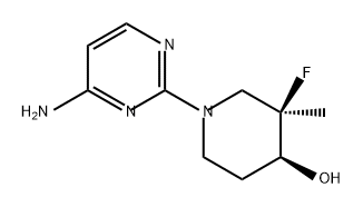 4-Piperidinol, 1-(4-amino-2-pyrimidinyl)-3-fluoro-3-methyl-, (3R,4S)- Structure