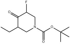 1,1-Dimethylethyl 3-ethyl-5-fluoro-4-oxo-1-piperidinecarboxylate Structure