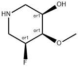 rel-(3R,4R,5S)-5-Fluoro-4-methoxy-3-piperidinol 구조식 이미지