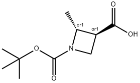 1,3-Azetidinedicarboxylic acid, 2-methyl-, 1-(1,1-dimethylethyl) ester, (2R,3S)-rel- Structure