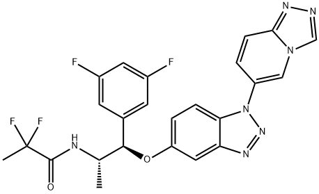 Propanamide, N-[(1S,2R)-2-(3,5-difluorophenyl)-1-methyl-2-[[1-(1,2,4-triazolo[4,3-a]pyridin-6-yl)-1H-benzotriazol-5-yl]oxy]ethyl]-2,2-difluoro- Structure