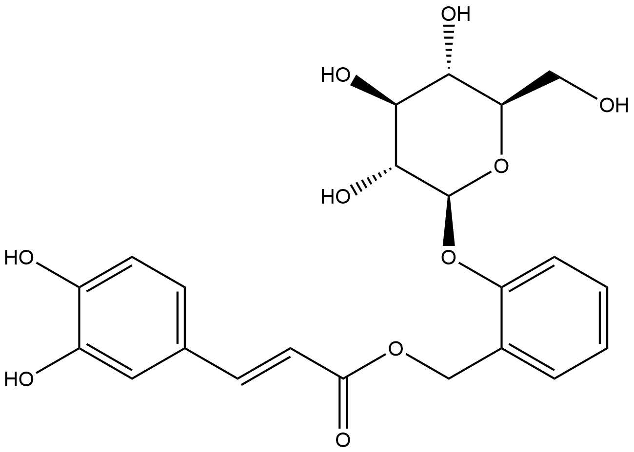 β-D-Glucopyranoside, 2-[[[(2E)-3-(3,4-dihydroxyphenyl)-1-oxo-2-propen-1-yl]oxy]methyl]phenyl Structure