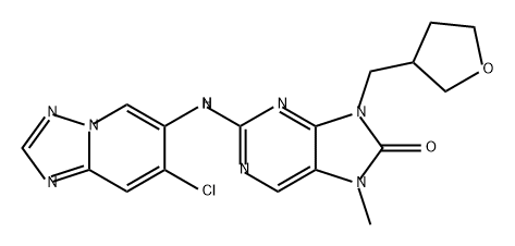 8H-Purin-8-one, 2-[(7-chloro[1,2,4]triazolo[1,5-a]pyridin-6-yl)amino]-7,9-dihydro-7-methyl-9-[(tetrahydro-3-furanyl)methyl]- Structure