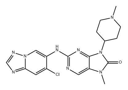 8H-Purin-8-one, 2-[(7-chloro[1,2,4]triazolo[1,5-a]pyridin-6-yl)amino]-7,9-dihydro-7-methyl-9-(1-methyl-4-piperidinyl)- Structure