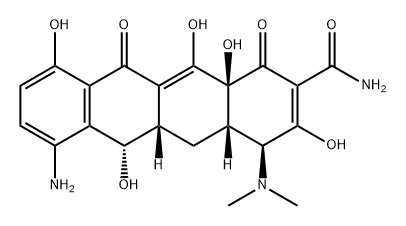 2-Naphthacenecarboxamide, 7-amino-4-(dimethylamino)-1,4,4a,5,5a,6,11,12a-octahydro-3,6,10,12,12a-pentahydroxy-1,11-dioxo-, (4S,4aS,5aS,6S,12aS)- 구조식 이미지