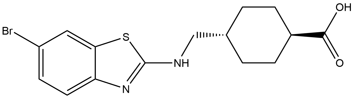 trans-4-[[(6-Bromo-1,3-benzothiazol-2-yl)amino]methyl]cyclohexanecarboxylic acid Structure