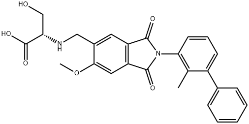 L-Serine, N-[[2,3-dihydro-6-methoxy-2-(2-methyl[1,1'-biphenyl]-3-yl)-1,3-dioxo-1H-isoindol-5-yl]methyl]- Structure