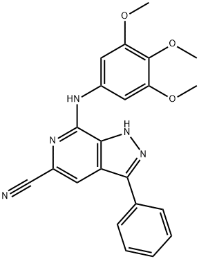 3-Phenyl-7-[(3,4,5-trimethoxyphenyl)amino]-1H-pyrazolo[3,4-c]pyridine-5-carbonitrile Structure