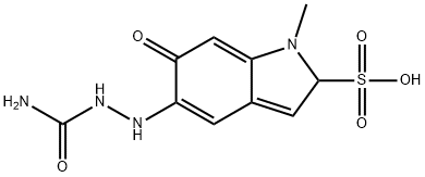 1H-Indole-2-sulfonic acid, 5-[2-(aminocarbonyl)hydrazinyl]-2,6-dihydro-1-methyl-6-oxo- Structure