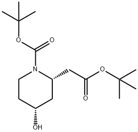 tert-Butyl (2S,4R)-2-(2-(tert-butoxy)-2-oxoethyl)-4-hydroxypiperidine-1-carboxylate Structure