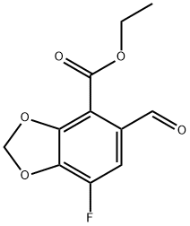 Ethyl 7-fluoro-5-formyl-1,3-benzodioxole-4-carboxylate 구조식 이미지