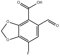 7-Fluoro-5-formyl-1,3-benzodioxole-4-carboxylic acid 구조식 이미지