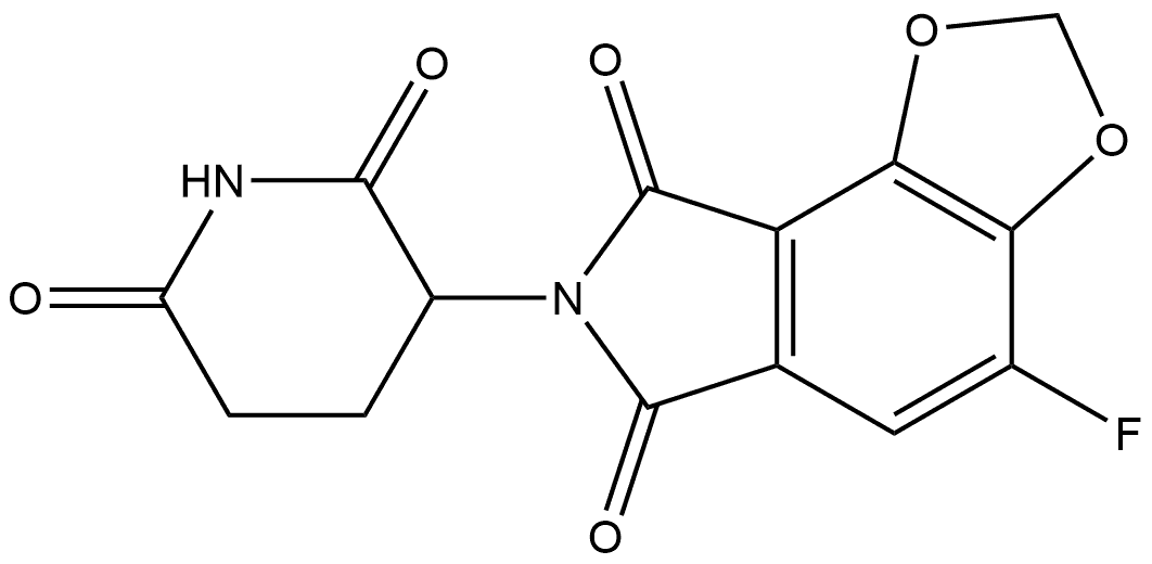 7-(2,6-Dioxopiperidin-3-yl)-4-fluoro-6H-[1,3]dioxolo[4,5-e]isoindole-6,8(7H)-dione Structure