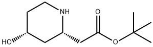 tert-butyl 2-((2S,4R)-9474-hydroxypiperidin-2-yl)acetate 구조식 이미지