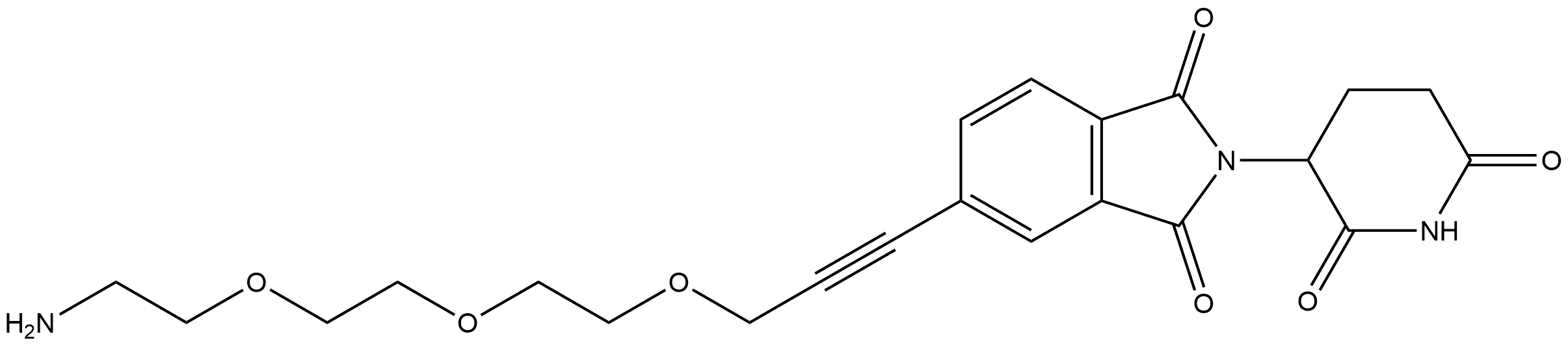 5-[3-[2-[2-(2-Aminoethoxy)ethoxy]ethoxy]-1-propyn-1-yl]-2-(2,6-dioxo-3-piperidinyl)-1H-isoindole-1,3(2H)-dione (ACI) 구조식 이미지