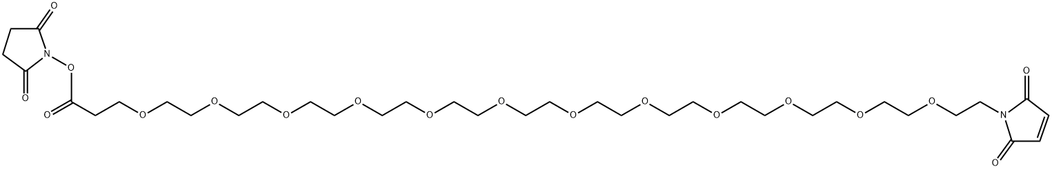 2,5-dioxopyrrolidm-1 -yl 1 -(2,5-dioxo2,5-dihydro-1 H-pyrrol-1 -yl)-3,6.9,12.15t18,21,24.27,30,33,36-dodecaoxanonatnacontan-39-oate Structure